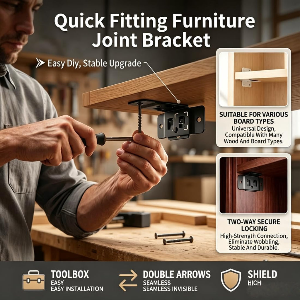 Quick Fitting Furniture Joint Bracket（10pack）