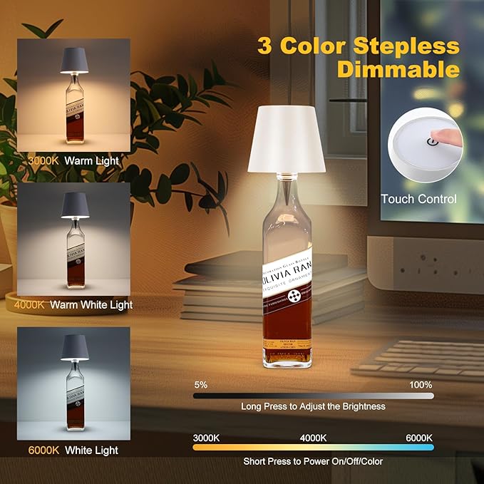 2pcs Wireless Bottle Lamp