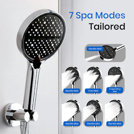 High pressure Silicone Rainfall Shower Head,7-Spray Mode