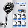 High pressure Silicone Rainfall Shower Head,7-Spray Mode