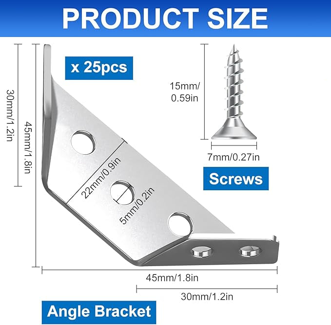 🔥Stainless steel angle brackets with screws