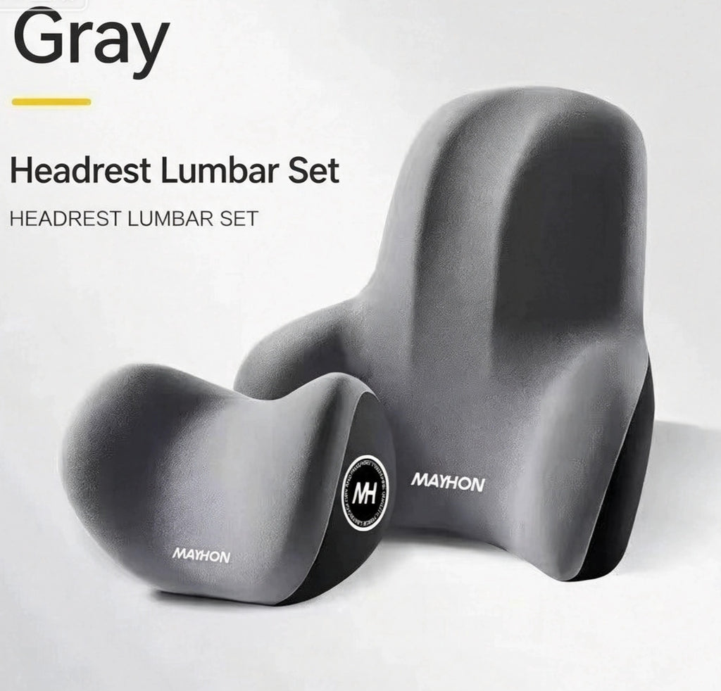 Car Headrest & Lumbar Support Cushion