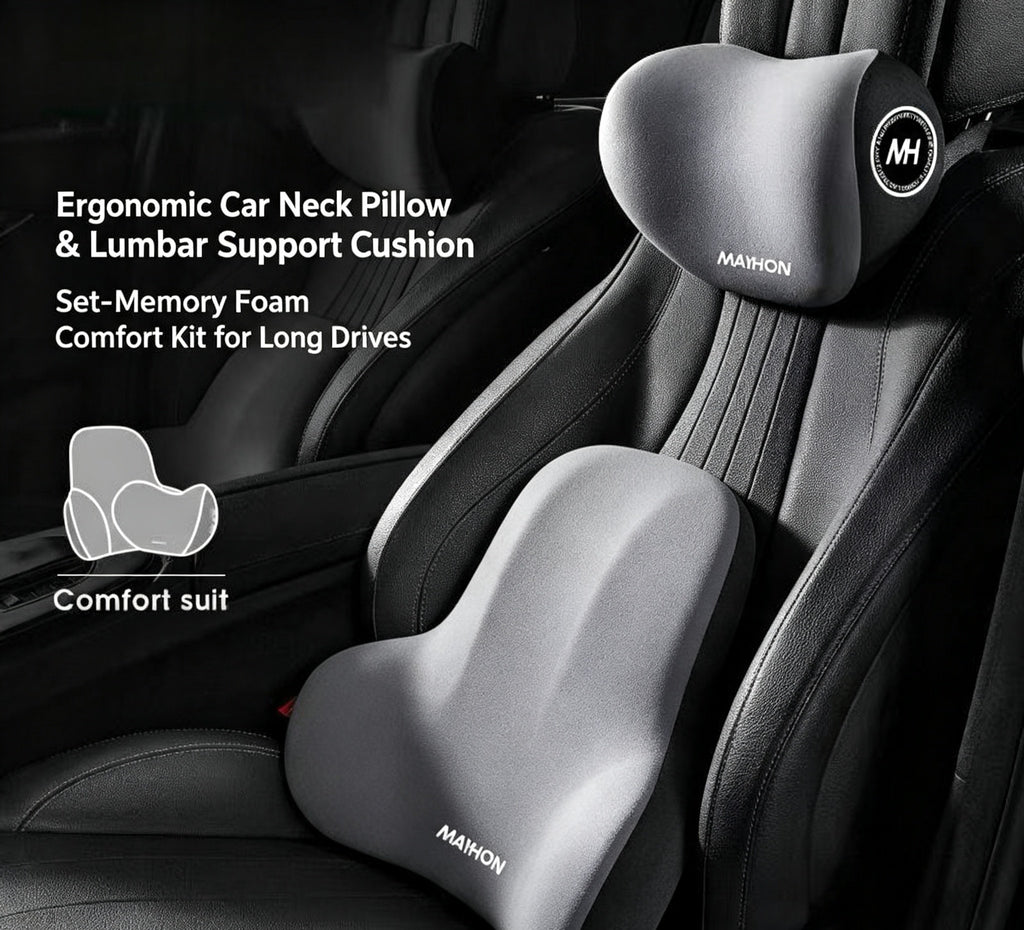 Car Headrest & Lumbar Support Cushion