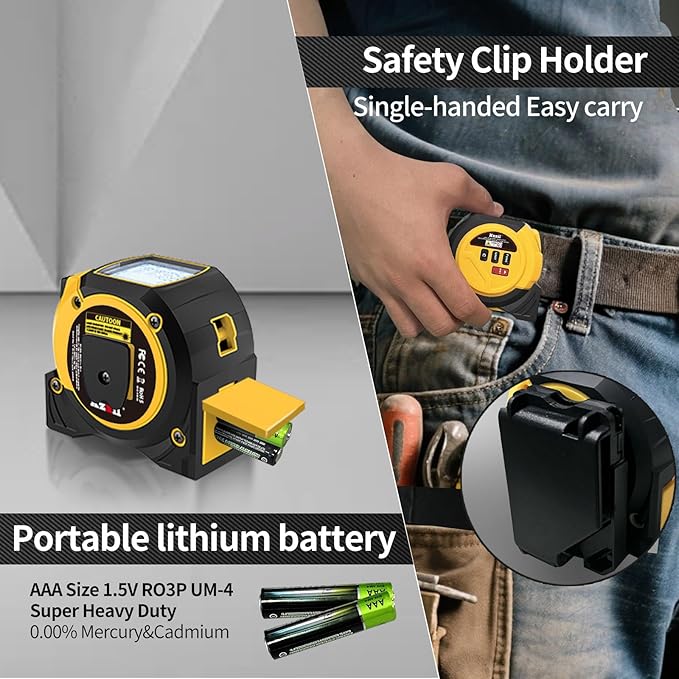 Laser Rangefinder Tape Measure 197ft