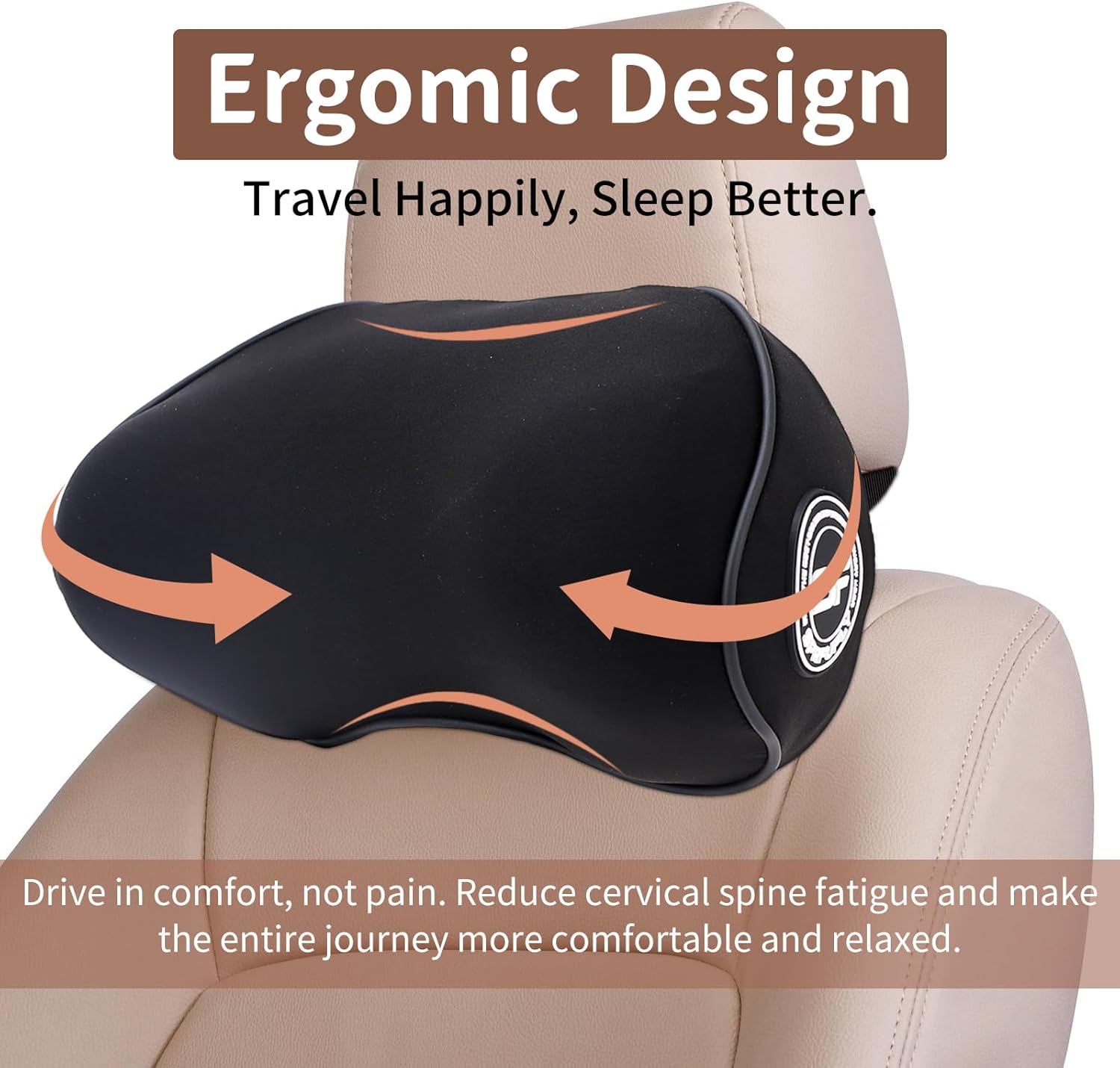 Car Headrest & Lumbar Support Cushion
