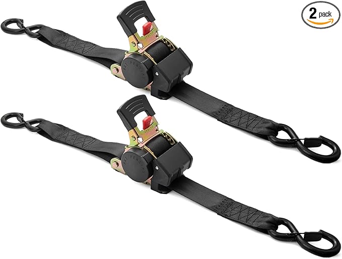 Retractable Ratchet Tie Down Straps（2pcs）