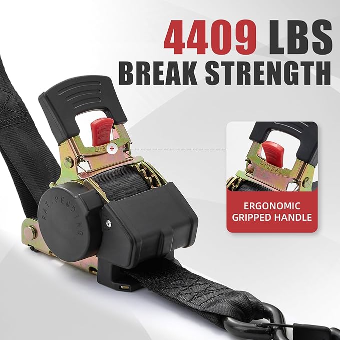 Retractable Ratchet Tie Down Straps（2pcs）