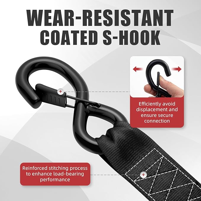 Retractable Ratchet Tie Down Straps（2pcs）