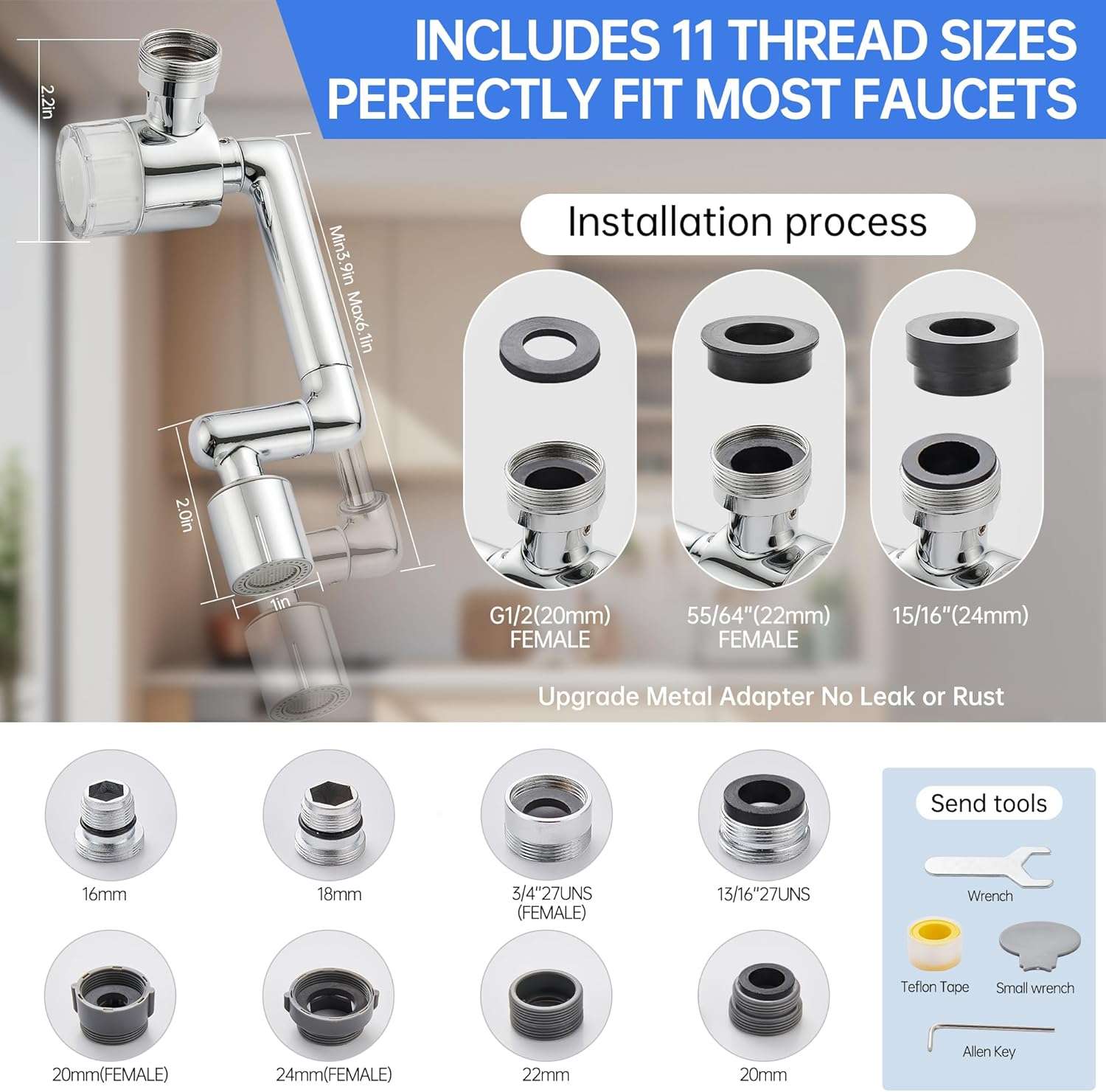 1440° Rotating Sink Water Filter Faucet